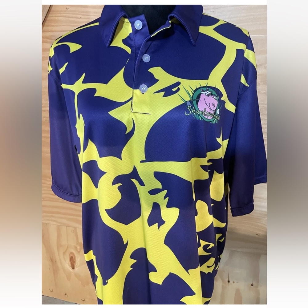 Shankopotamus "Water Hazard" Wild Vintage Golf Polo Short Sleeve Shirt - L- EUC!